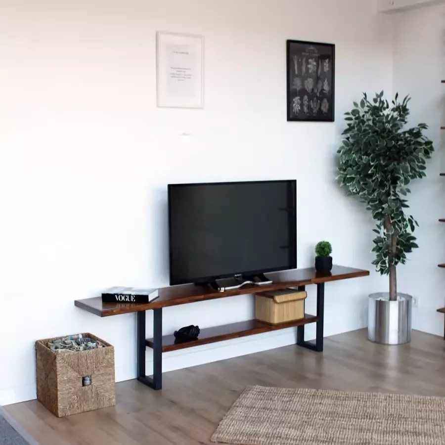 Wood & metal designs tv meubel industrieel massief hout tv kast