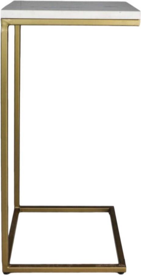 Wood Selection Bijzettafel Metaal met Marmer Bijzettafeltje Woonkamer Tafeltje Woonkamertafeltje Salontafel Woonkamertafel Bedtafeltje Bijzet tafel Sidetable 32x32x65 s