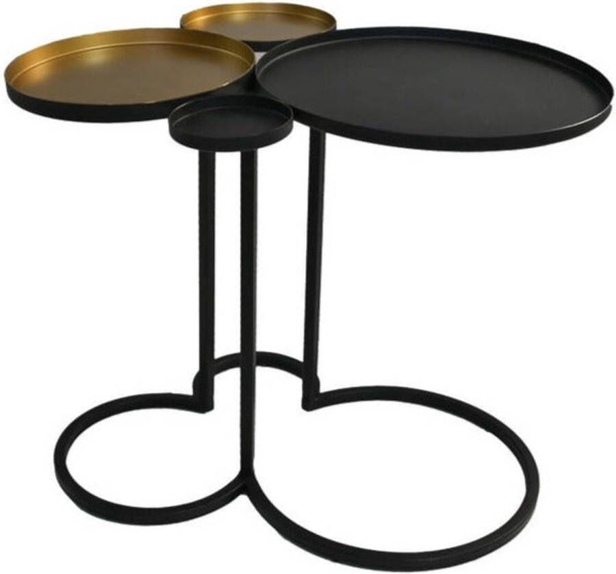 Wood Selections Bijzettafel Metaal Bijzettafeltje Woonkamer Tafeltje Woonkamertafeltje Salontafel Woonkamertafel Bedtafeltje Rond Bijzet tafel Sidetable 61x53x50 - Foto 2