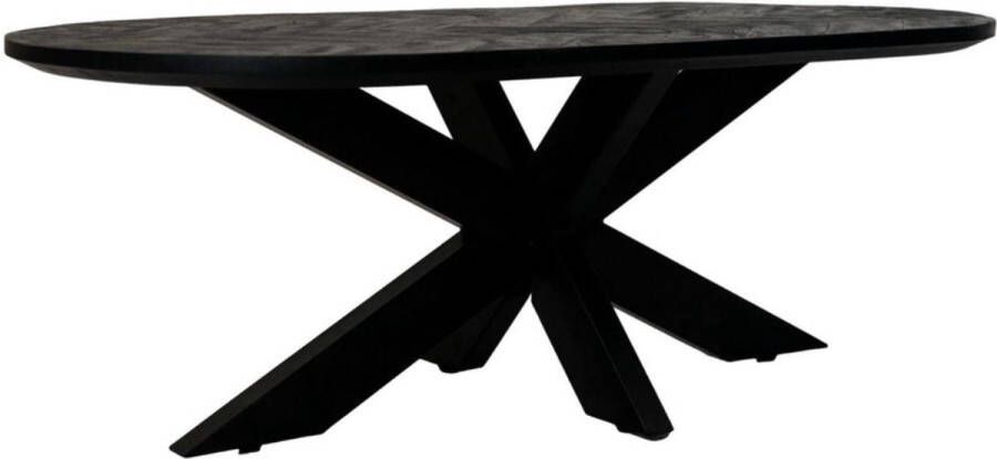 Wood Selections Bijzettafel Metaal met Hout Bijzettafeltje Woonkamer Tafeltje Woonkamertafeltje Salontafel Woonkamertafel Bijzet tafel Sidetable 120x60x44 - Foto 3