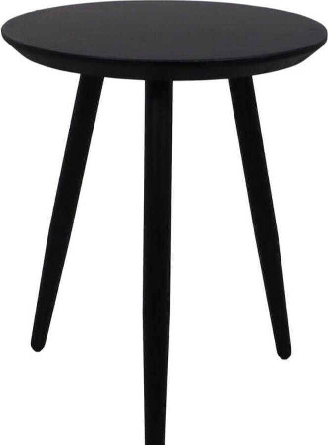 Wood Selections Bijzettafel Metaal met Hout Bijzettafeltje Woonkamer Tafeltje Woonkamertafeltje Salontafel Woonkamertafel Bedtafeltje Rond Bijzet tafel Sidetable ø40x50