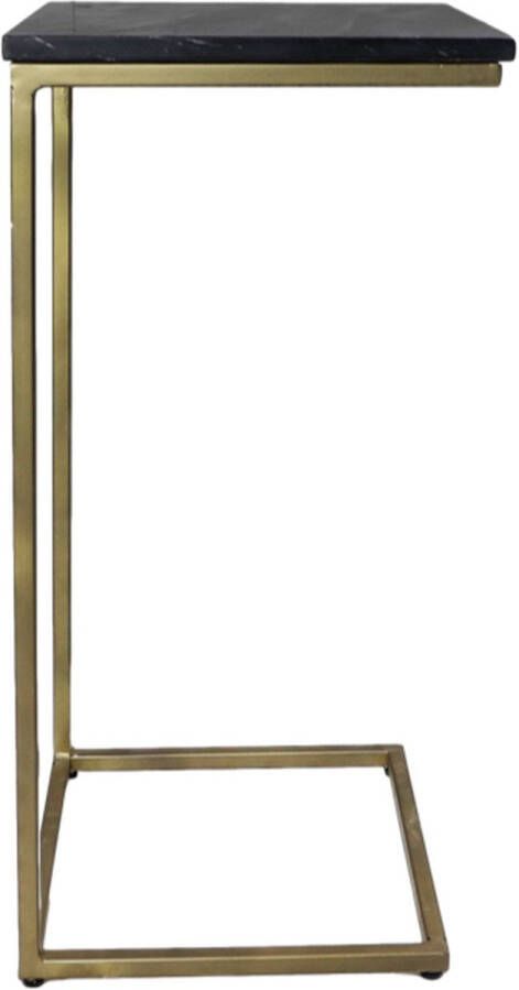 Wood Selections Bijzettafel Metaal met Marmer Bijzettafeltje Woonkamer Tafeltje Woonkamertafeltje Salontafel Woonkamertafel Bijzet tafel Sidetable 32x32x65 - Foto 2