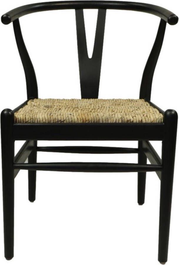 Wood Selections Eetkamerstoel 50x41x78 Naturel zwart Mahoenie bananenblad