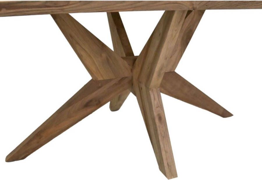 Wood Selections Eettafel tuin rechthoekig met kruispoot 220x110x76 Natural Oud Teak