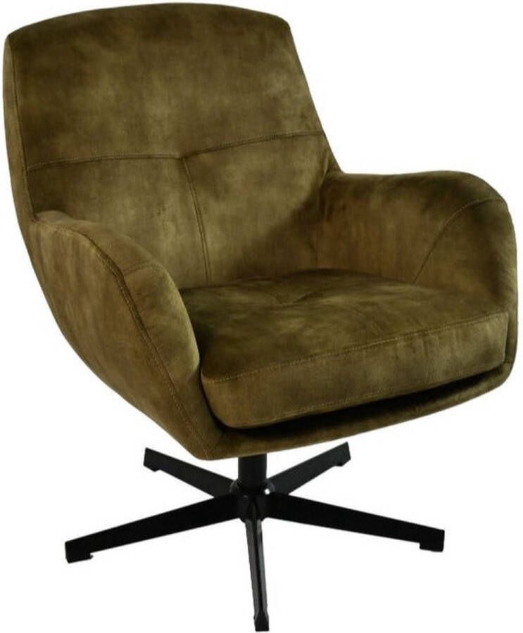 Wood Selections Fauteuil Cleveland 75x73x88 Groen zwart Adore metaal