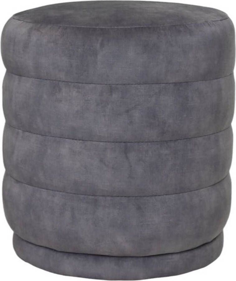 Wood Selections Poefje Rings 45x45x40 Dolfijn grijs Adore 180 Velours