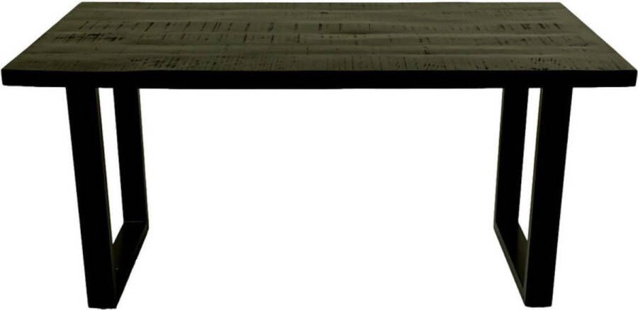 Wood Selections Rechthoekige eettafel Melbourne 160x90x77 Zwart mangohout metaal