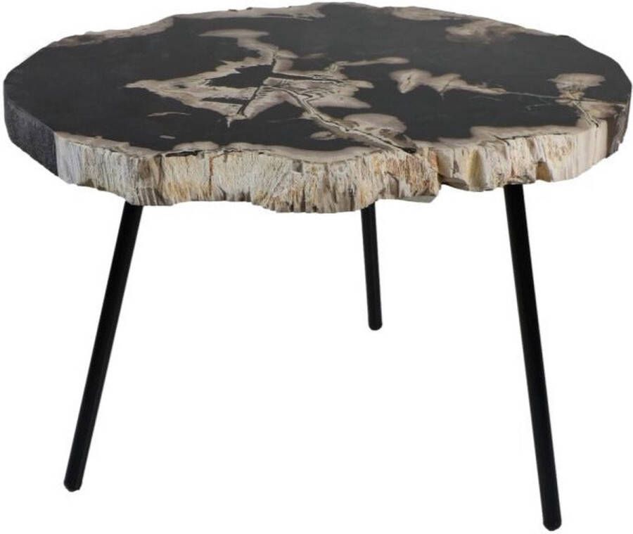 Wood Selections Salontafel Metaal met Hout Woonkamer Tafeltje Woonkamertafeltje Woonkamertafel Bijzettafeltje Sidetable Bijzet tafel ø64x56x46