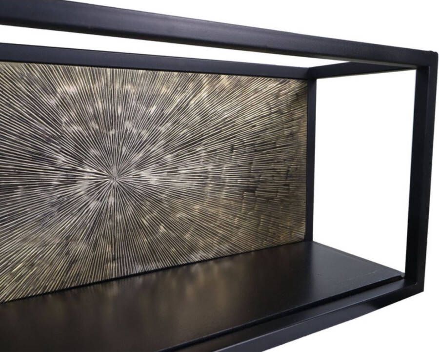 Wood Selections Wandbox Fletcher 55x18x25 Goud zwart IJzer Aluminium Mangohout