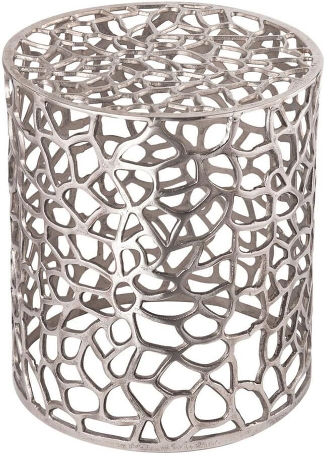 Wood Selections Anna bijzettafel zilver of goud aluminium ø 40 x 46 cm bijzettafel buiten bijzettafel industrieel salontafel klein bijzettafeltje