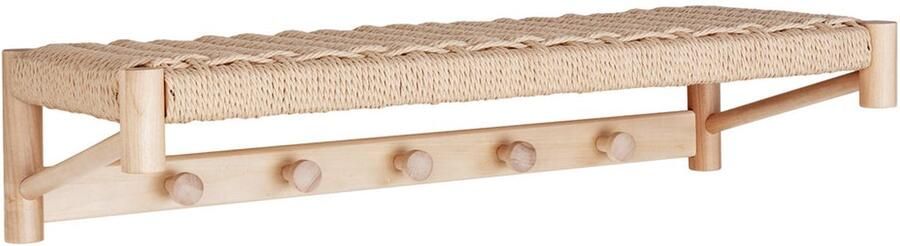 Wood Selections Bakker hoedenplank natuurlijk populierenhout en papierkoord 78x31 cm wandplank hout wandplank industrieel muurdecoratie wandplanken zwevend wandplank badkamer boekenplank