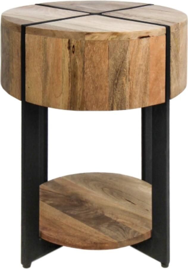 Wood Selections Bijzettafel Jackson ø40 cm mangohout ijzer