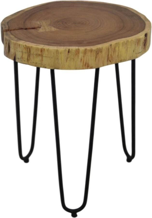 Wood Selections Bijzettafel Live Edge medium acacia ijzer