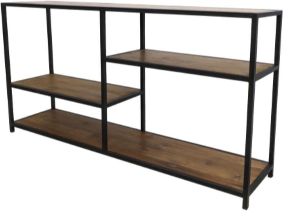 Wood Selections Bijzettafel Metaal met Hout Bijzettafeltje Woonkamer Tafeltje Woonkamertafeltje Salontafel Woonkamertafel Bijzet tafel Sidetable 150x35x80cm