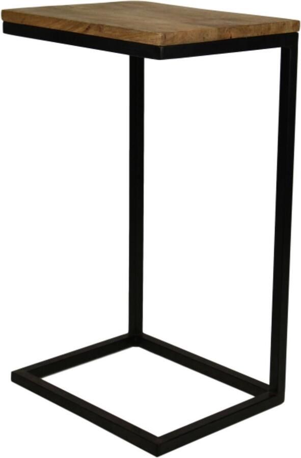 Wood Selection Bijzettafel Metaal met Hout Bijzettafeltje Woonkamer Tafeltje Woonkamertafeltje Salontafel Woonkamertafel Bedtafeltje Bijzet tafel Sidetable 38x30x65 s