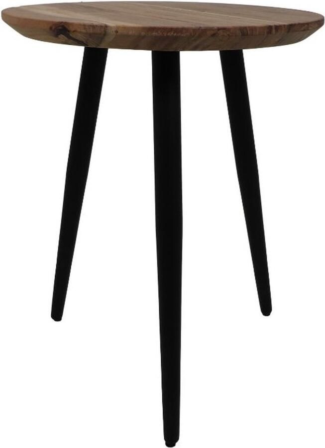 Wood Selections Bijzettafel Zurich ø40x50 Naturel Acaciahout ijzer