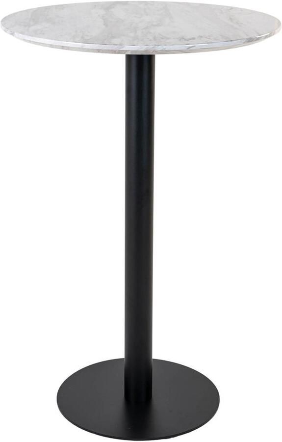 Wood Selections Bos bar tafel marmerlook staal en MDF ø70x105cm bartafel keuken bartafel buiten bartafel rond bartafel industrieel