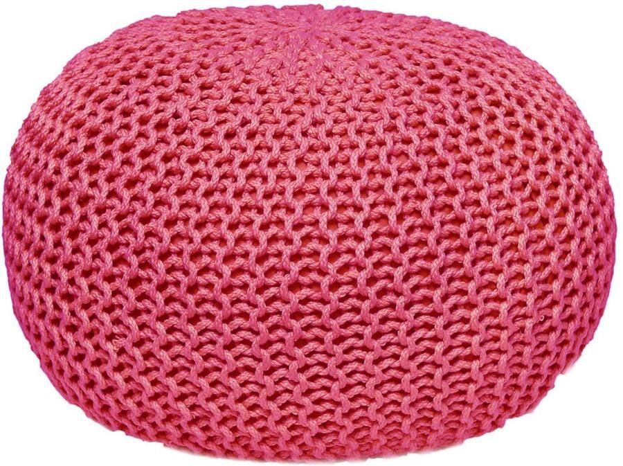 Wood Selections Charlotte zitpoef roze gerecycled kunststof Ø 55cm poef hocker Kruk hockers en poefen fluwelen poef