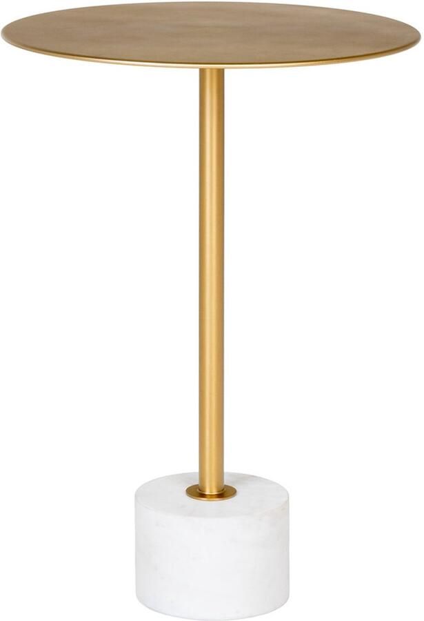 Wood Selections David Bijzettafel messing en marmer Ø41x58 cm bijzettafel buiten bijzettafel industrieel salontafel klein bijzettafeltje