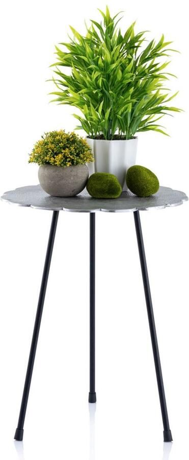 Wood Selections Elin Bijzettafel zilver of goud aluminium ø 35 x H 45 cm bijzettafel buiten bijzettafel industrieel salontafel klein bijzettafeltje