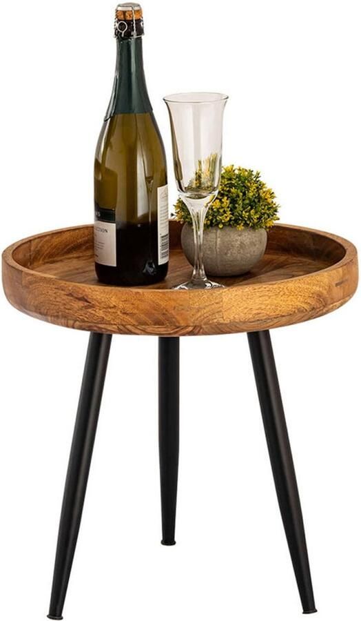 Wood Selections Finn Bijzettafel Hout Ø 40 of 50 cm bijzettafel buiten bijzettafel industrieel salontafel klein bijzettafeltje