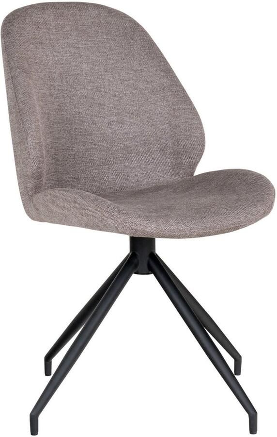 Wood Selections Hendriks eetkamerstoel steen polyester en staal 40x40x50 cm eetkamerstoel industrieel woonkamer stoelen stoel