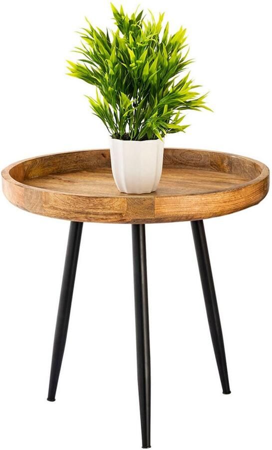 Wood Selections James Bijzettafel Hout Mango Altholz ø 40 o. 50 cm bijzettafel buiten bijzettafel industrieel salontafel klein bijzettafeltje