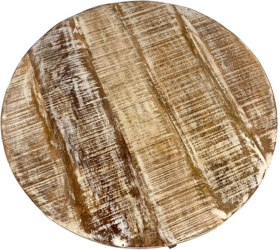 Wood Selections James Bijzettafel zwart metaal 60 cm bijzettafel buiten bijzettafel industrieel salontafel klein bijzettafeltje