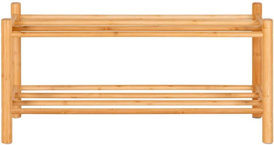 Wood Selections Jansen schoenenrek natuurlijk bamboe 80x30x90 cm schoenenrek opbergrek schoenenbank opbergkastje