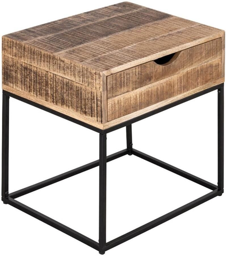 Wood Selections Joseph Nachtkastje natuurlijk hout gerecycled mango hout 45x45x35 cm
