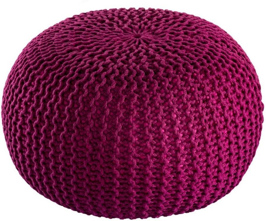 Wood Selections Luuk pouf bordeaux gerecycled kunststof ø45cm poef hocker Kruk hockers en poefen fluwelen poef