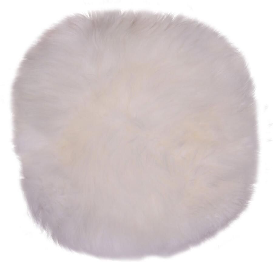 Wood Selections Moore lamsvachtstoel wit echt lamsvacht Ø35 cm sierkussens kussens woonkamer decoratie kussens dutch decor kussen luxe sierkussens kussen voor tuinbank kussen voor bank