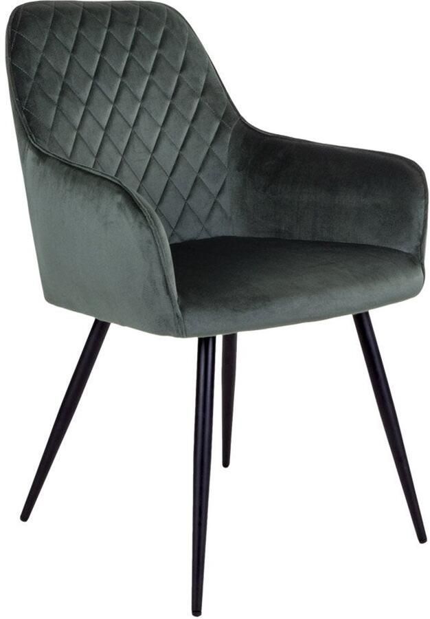 Wood Selections Mulder eetkamerstoel groen fluweel en staal 47x47x47 cm eetkamerstoel industrieel woonkamer stoelen stoel