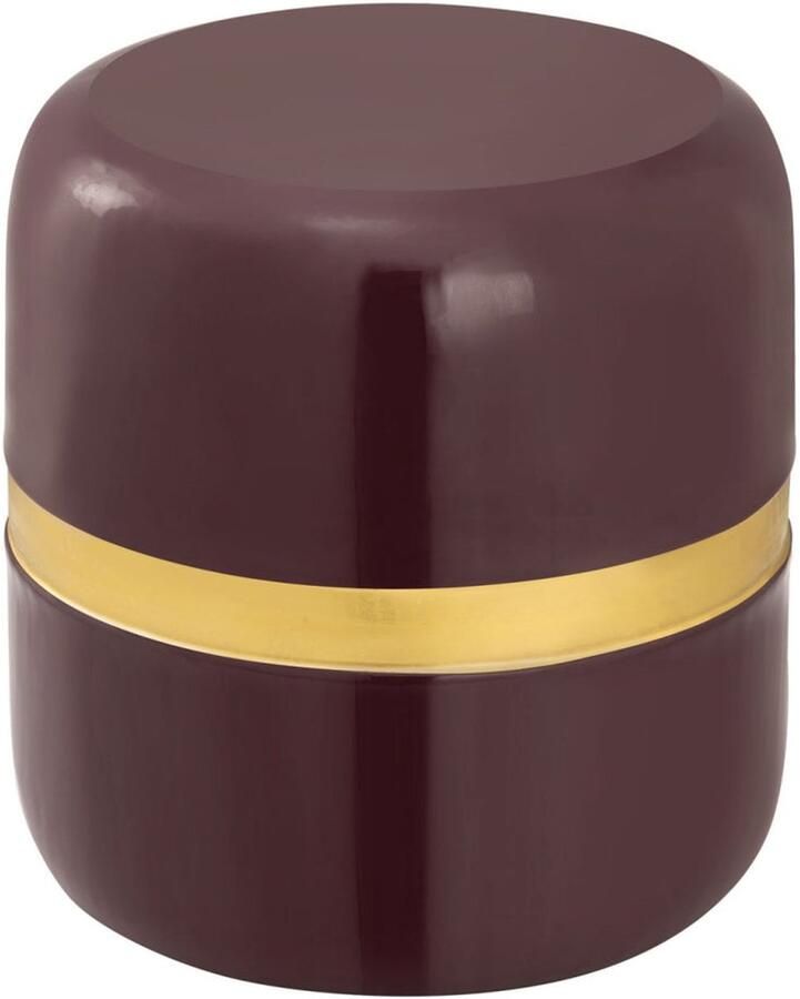 Wood Selections Richard Bijzettafel goud metaal en emaille ø 34 H 36 cm bijzettafel buiten bijzettafel industrieel salontafel klein bijzettafeltje