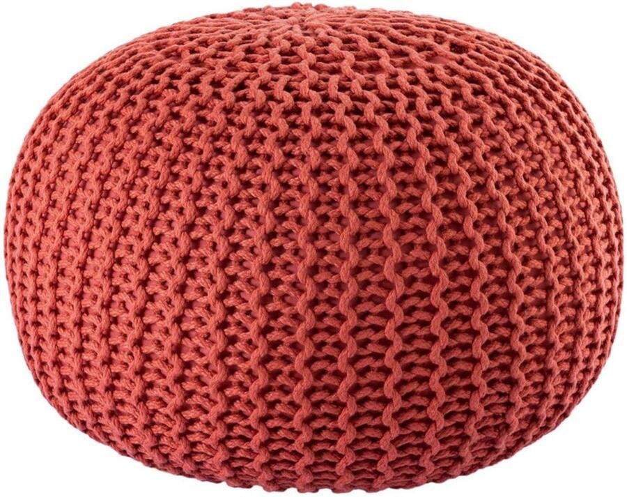 Wood Selections Robert zitpoef terracotta 100% gerecycled kunststof ø55cm poef hocker Kruk hockers en poefen fluwelen poef