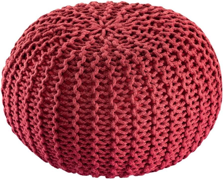 Wood Selections Robert zitpouf roestbruin gerecycled kunststof ø55cm poef hocker Kruk hockers en poefen fluwelen poef