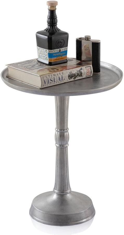 Wood Selections Sophia bijzettafel zilver of goud aluminium ø 44x53 cm bijzettafel buiten bijzettafel industrieel salontafel klein bijzettafeltje