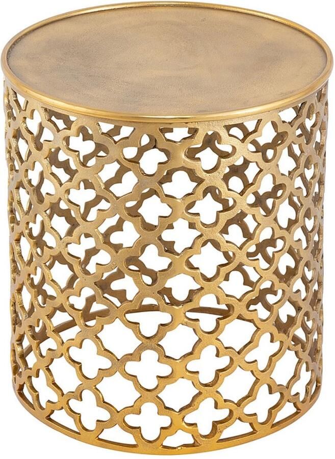 Wood Selections Sophie bijzettafel zilver of goud aluminium ø 40 x 45 cm bijzettafel buiten bijzettafel industrieel salontafel klein bijzettafeltje