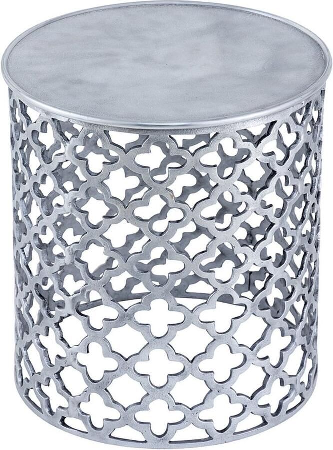 Wood Selections Sophie Bijzettafel zilver of goud aluminium ø 40 x 45 cm bijzettafel buiten bijzettafel industrieel salontafel klein bijzettafeltje