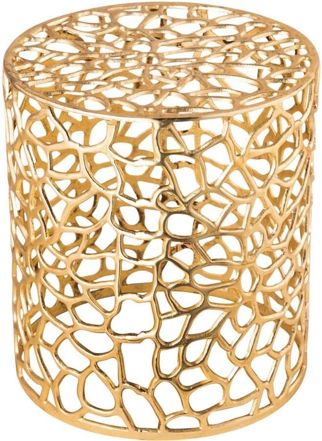 Wood Selections Sophie bijzettafel zilver of goud aluminium ø 40 x 46 cm bijzettafel buiten bijzettafel industrieel salontafel klein bijzettafeltje