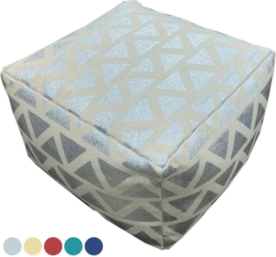 Wood Selections Sophie zithocker Kelim stijl katoen 55x37x55 cm poef hocker Kruk hockers en poefen fluwelen poef