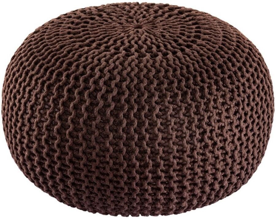 Wood Selections Tess pouf bruin gerecycled kunststof ø45cm poef hocker Kruk hockers en poefen fluwelen poef