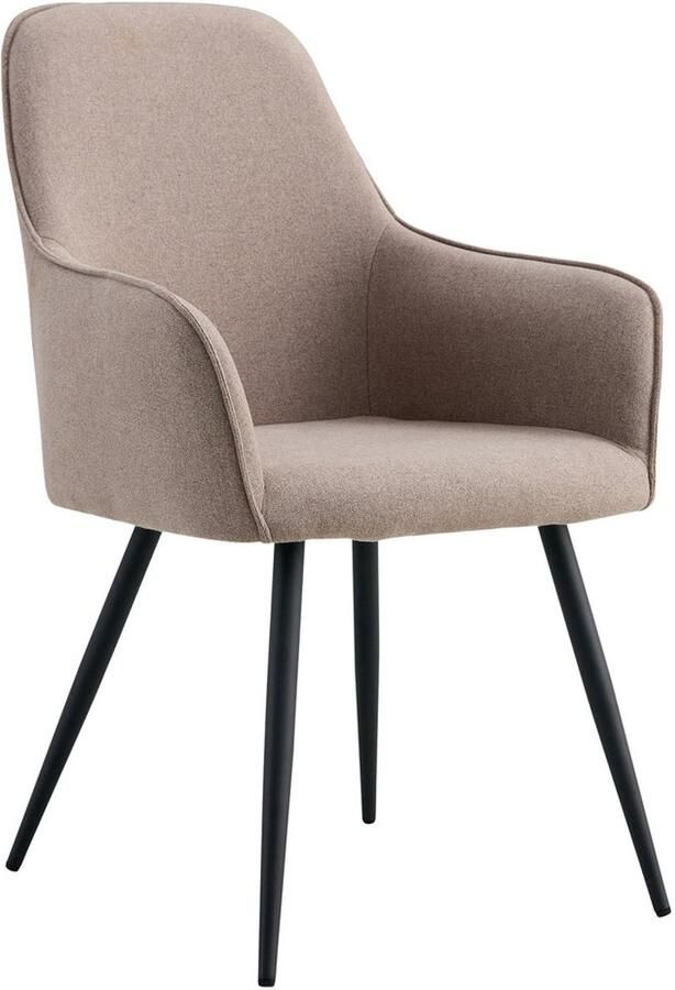 Wood Selections Van Dijk eetkamerstoel steen stof en staal 40x40x50 cm eetkamerstoel industrieel woonkamer stoelen stoel