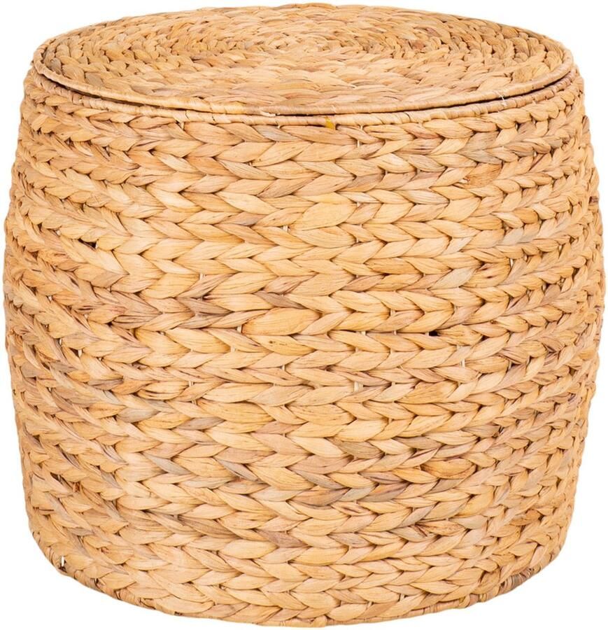 Wood Selections Van Leeuwen bijzettafel natuurlijk waterhyacint Ø43x34 cm bijzettafel buiten bijzettafel industrieel salontafel klein bijzettafeltje