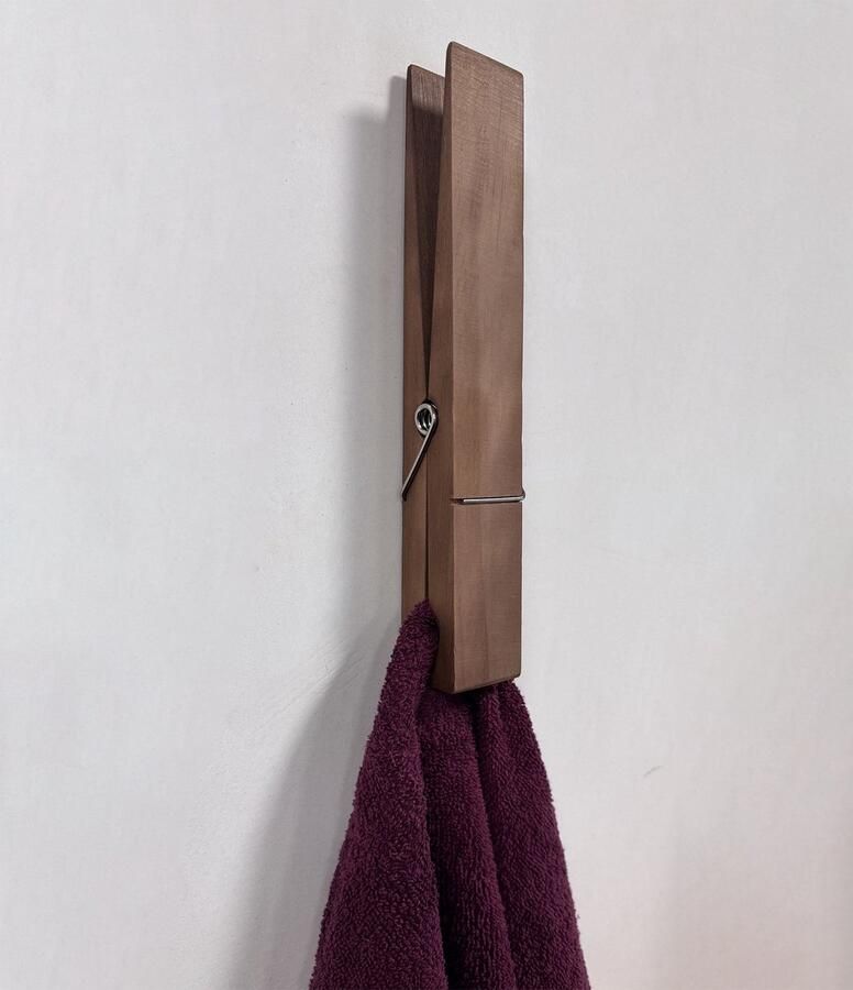 Wood Tools & Deco Mega Knijper Wandhaak – Handdoek Kledinghouder – Stevige Clip voor Badkamer Slaapkamer Woonkamer – Voor Kleding Textiel Accessoires - Foto 2