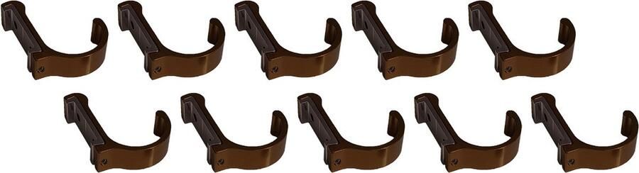 Wood Tools & Deco Set van 10 aluminium kledinghaken kapstokken (gebogen brons)
