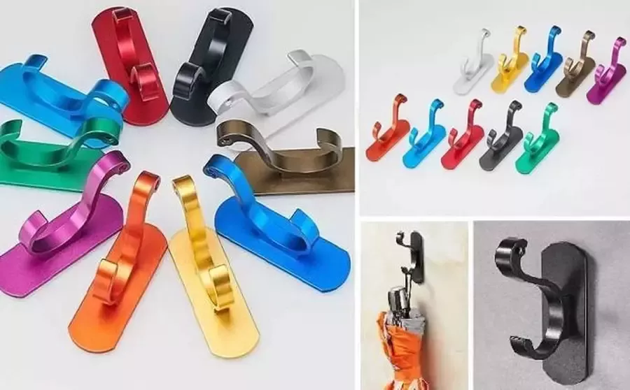 Wood Tools & Deco Set van 10 kledinghaken (donkerblauw aluminium roestvrij schroefloos)