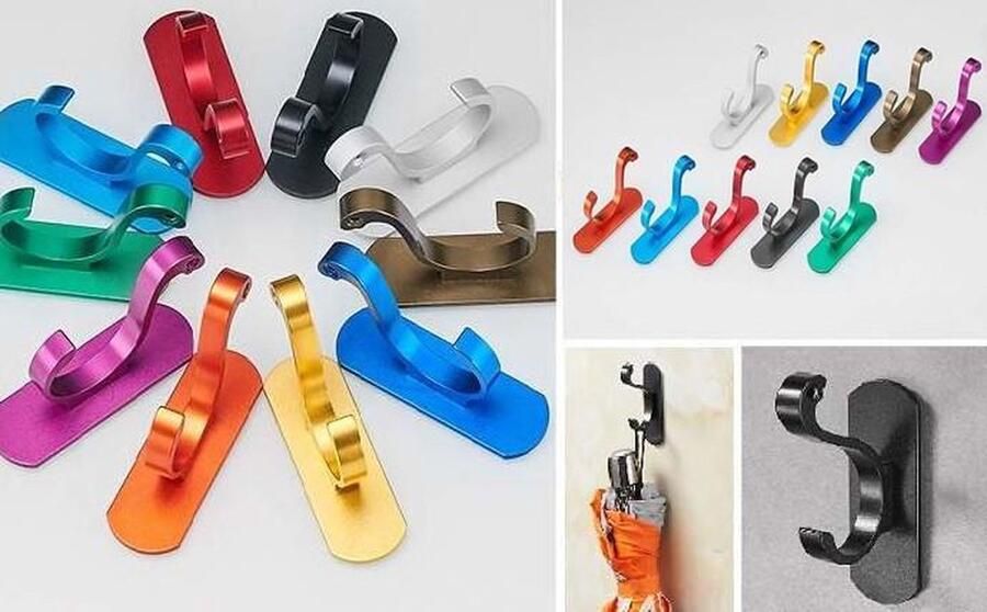 Wood Tools & Deco Set van 10 kledinghaken (groen aluminium roestvrij schroefloos)