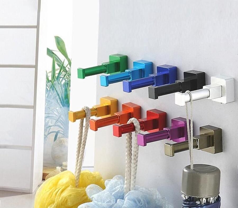 Wood Tools & Deco Set van 10 kledinghaken (rood vierkant aluminium)