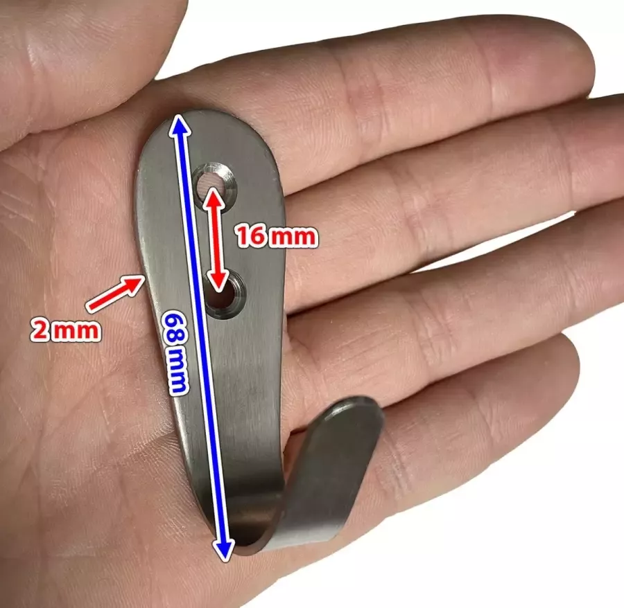 Wood Tools & Deco Set van 10 sterke metaalhaken (roestvrijstaal)